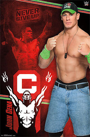 John Cena "Never Give Up" WWE Wrestling Poster - Trends International