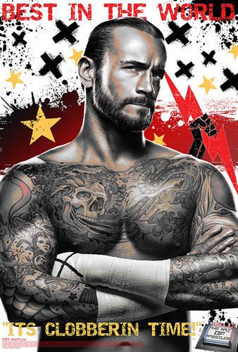 CM Punk "Clobberin Time" WWE Superhero Ultimate Theme Art Poster - Starz (#41)
