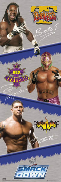WWE "Big-Time Smackdown" Door-Sized Poster (Booker T, Mysterio, Batista) - GB Posters 2006
