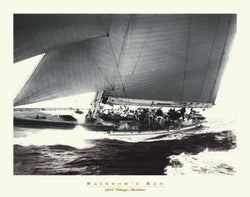 Vintage Yacht Racing "Rainbow's Run" (1934) Sepia Poster Print