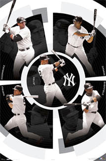 New York Yankees "5 Bombers" Poster (A-Rod, Matsui, Jeter, Damon, Sheffield) - Costacos 2006