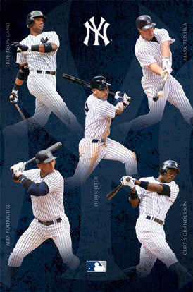 New York Yankees "Sluggers" Poster (Jeter, Cano, A-Rod, ++) - Costacos Sports
