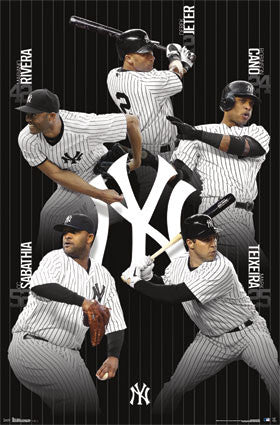 New York Yankees "Superstars" 5-Player Baseball Action Poster - Costacos 2013