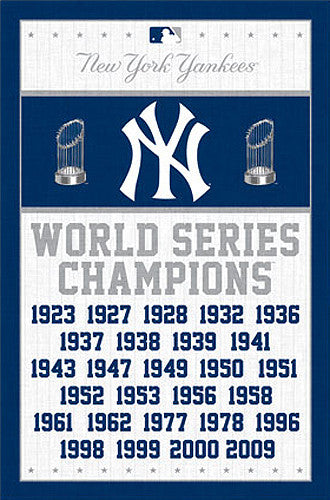 New York Yankees 27-Time World Series Champions Commemorative Poster - Trends International
