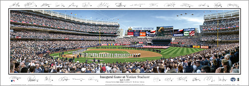 Yankee Stadium Inaugural Game (2009) Panoramic Poster Print (w/Signatures) - Everlasting Images
