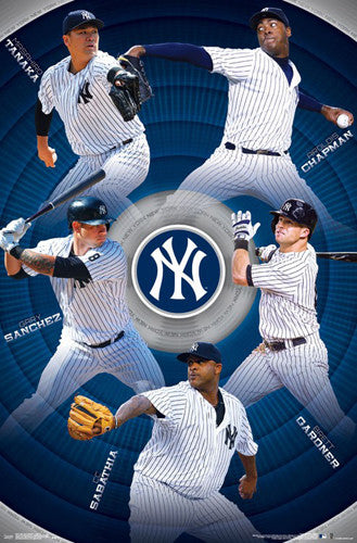 New York Yankees Superstars 2017 Poster (Chapman, Tanaka, Sanchez, Gardner, Sabathia)