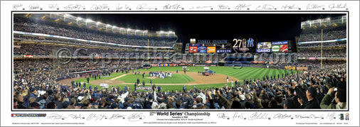 New York Yankees 2009 World Series Celebration w/26 SIGS. Panoramic Print - Everlasting Images