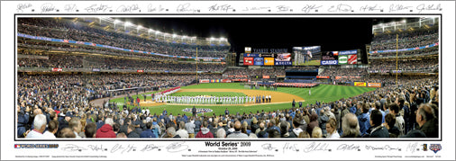 New York Yankees Yankee Stadium World Series 2009 Panoramic Poster(w/Facs. Sigs. - Everlasting (NY-262)