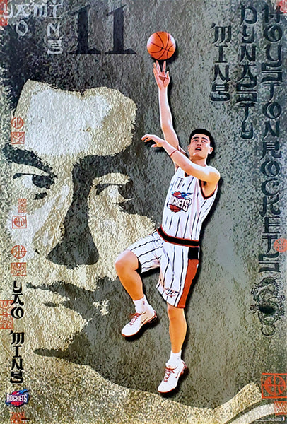 Yao Ming "Dynasty" Houston Rockets NBA Basketball Action Poster - Costacos 2002