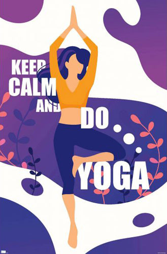 Yoga Inspiration "Keep Calm And Do Yoga" Colorful Wall Poster - Trends International