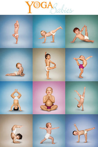 Yoga Babies (12 Poses) Super-Cute Yoga Humor Poster - GB Eye (UK)