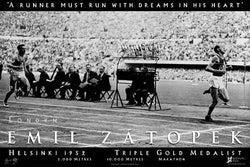 Emil Zatopek "Dream" (1952 Olympics) Classic Running Poster - Running Past