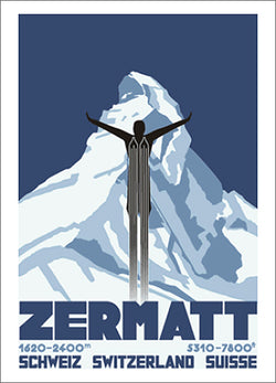 Zermatt Matterhorn Ski Jumper (1931) Classic Travel Poster Reprint - A.A.C. Inc.