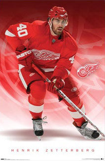 Henrik Zetterberg "Superstar" Detroit Red Wings Poster - Costacos Sports