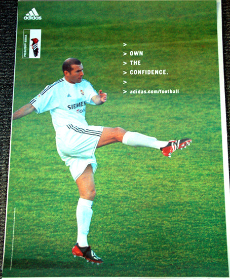 Zinedine Zidane "Own the Confidence" Real Madrid CD Poster - Adidas 2003