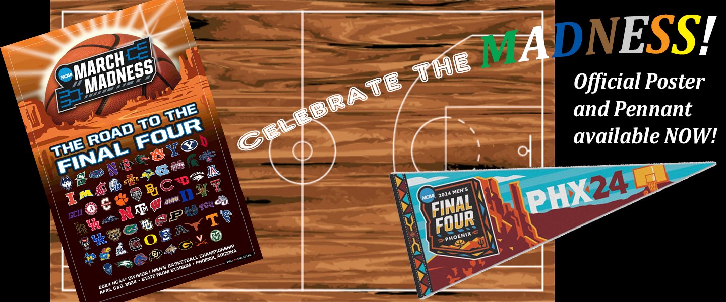 March Madness 2024 Posters and Pennants